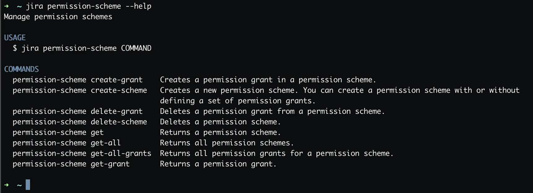 Atlas CLI Project Permission Commands
