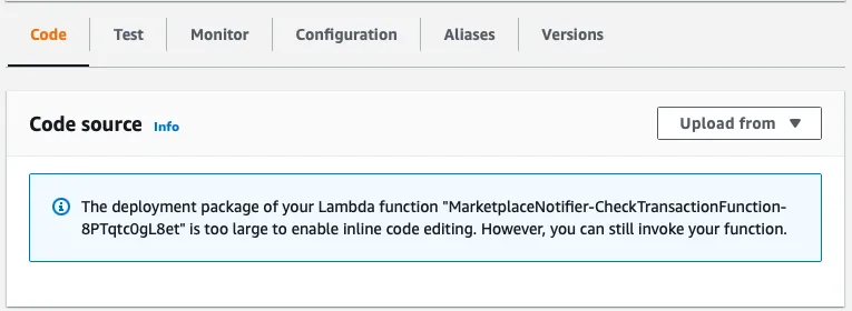 Cloud editor is not available if package size is larger than a threshold