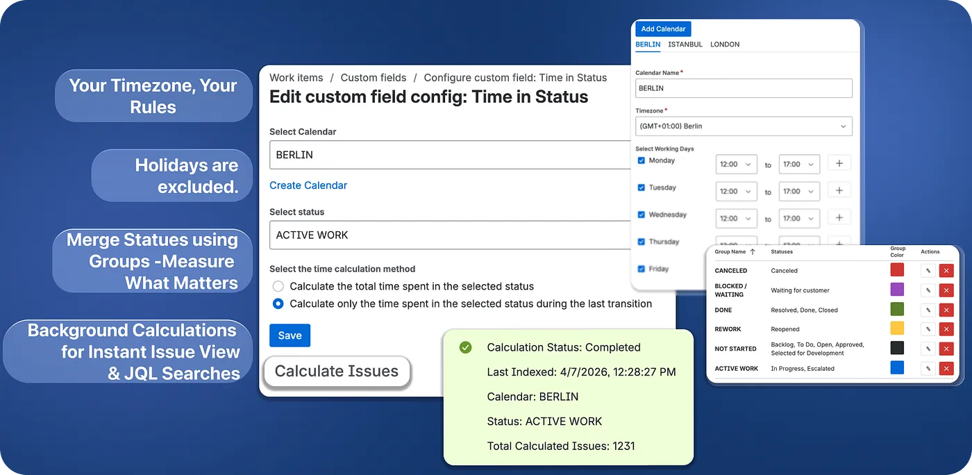 Issue Status Groups for Time in Status Reports