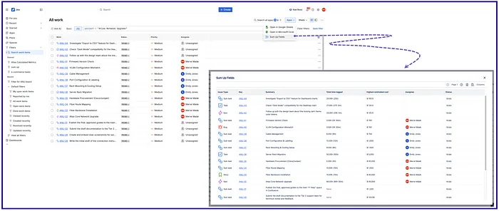 Jira Sum-up Custom Field Navigator App