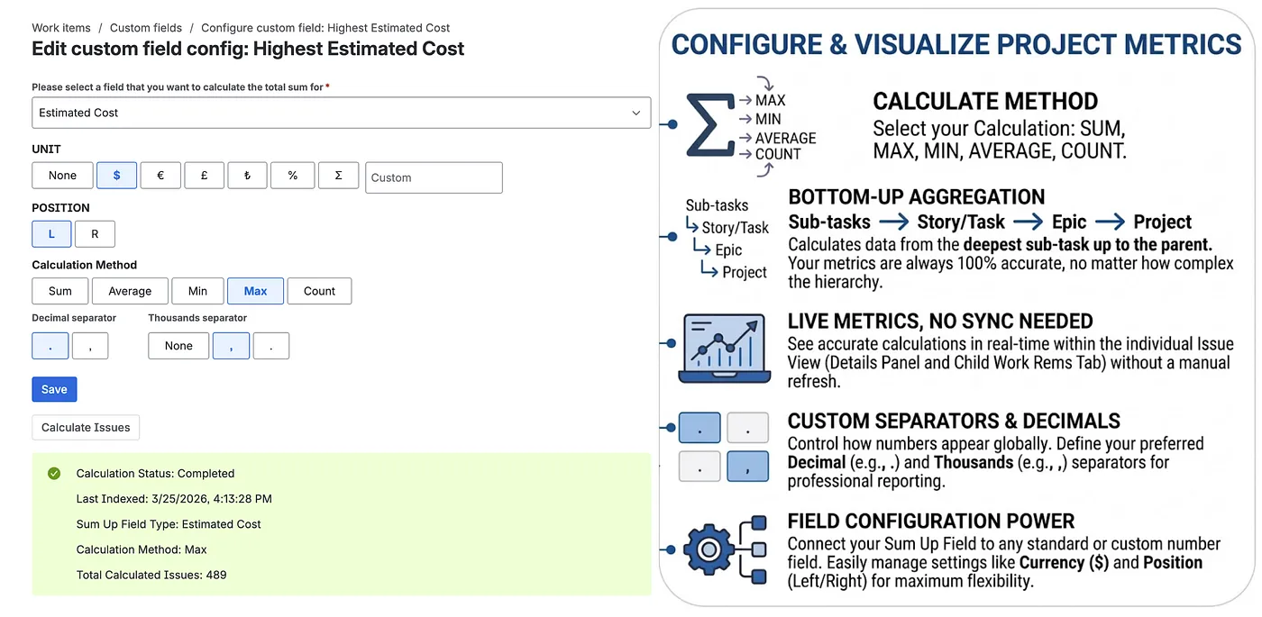 Jira Sum-Up Custom Field Configuration